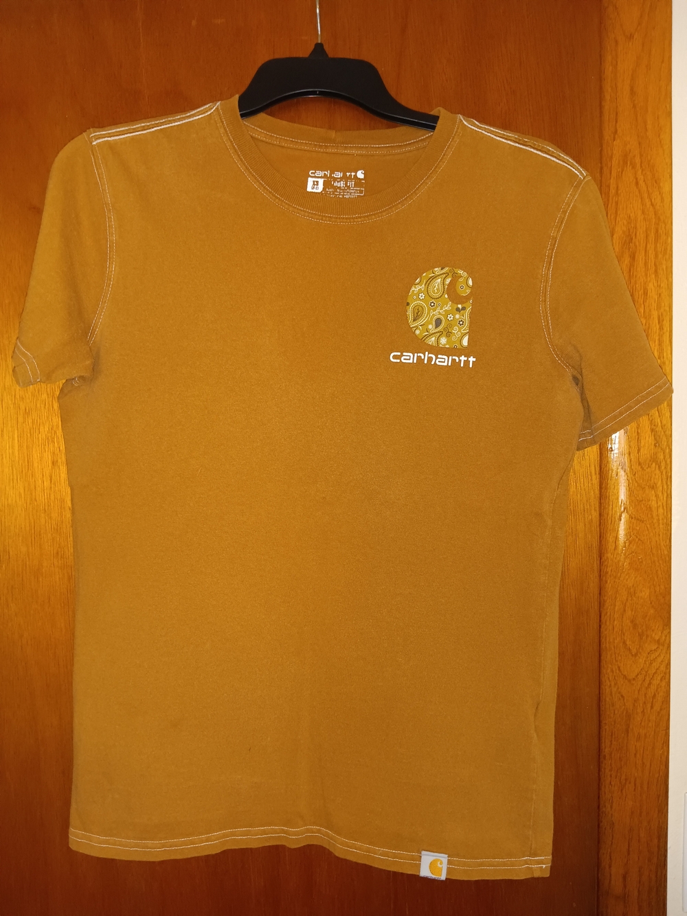 Carhartt Short Sleeve Tee in Caramel with Paisley Accent